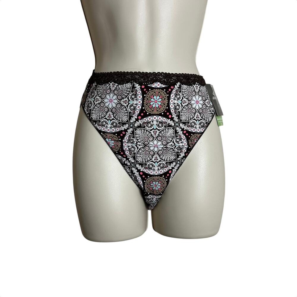 Jockey Size 8 Women's Panties Brown Print Soft Tactel NWT